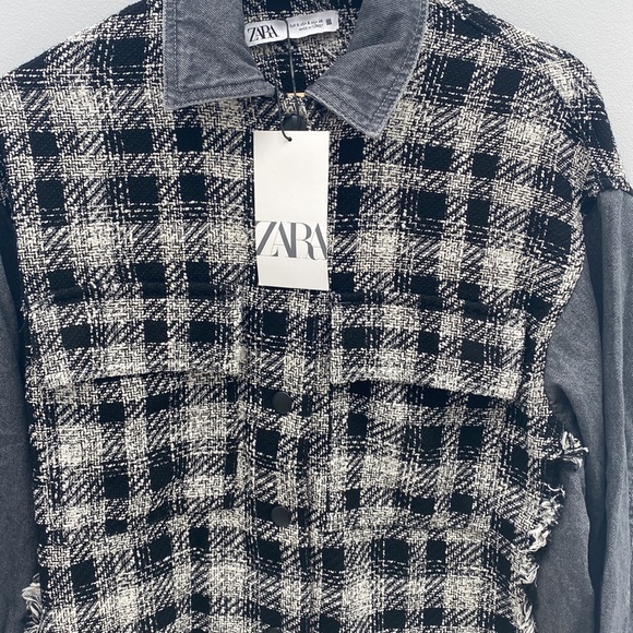 Zara Contrasting Tweed Jacket - Picture 5 of 10